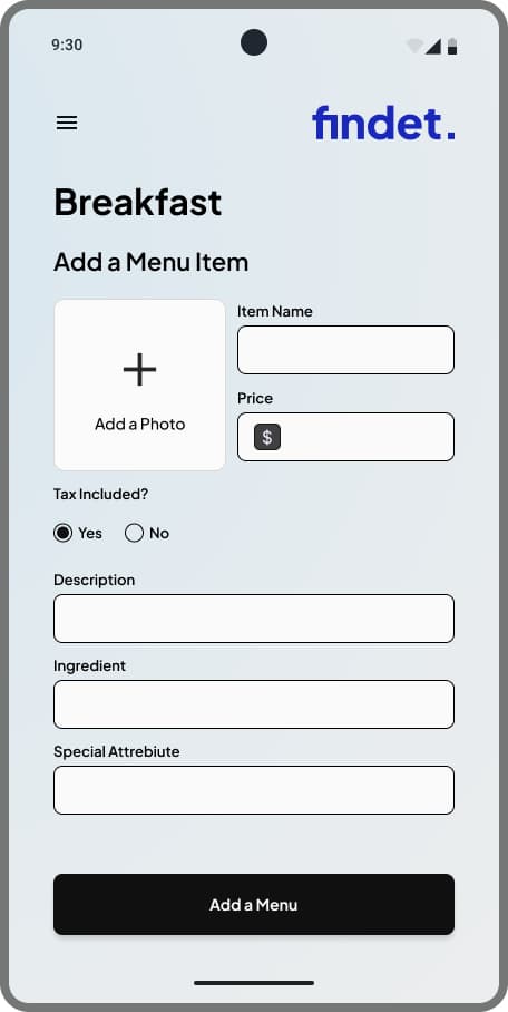 Menu builder