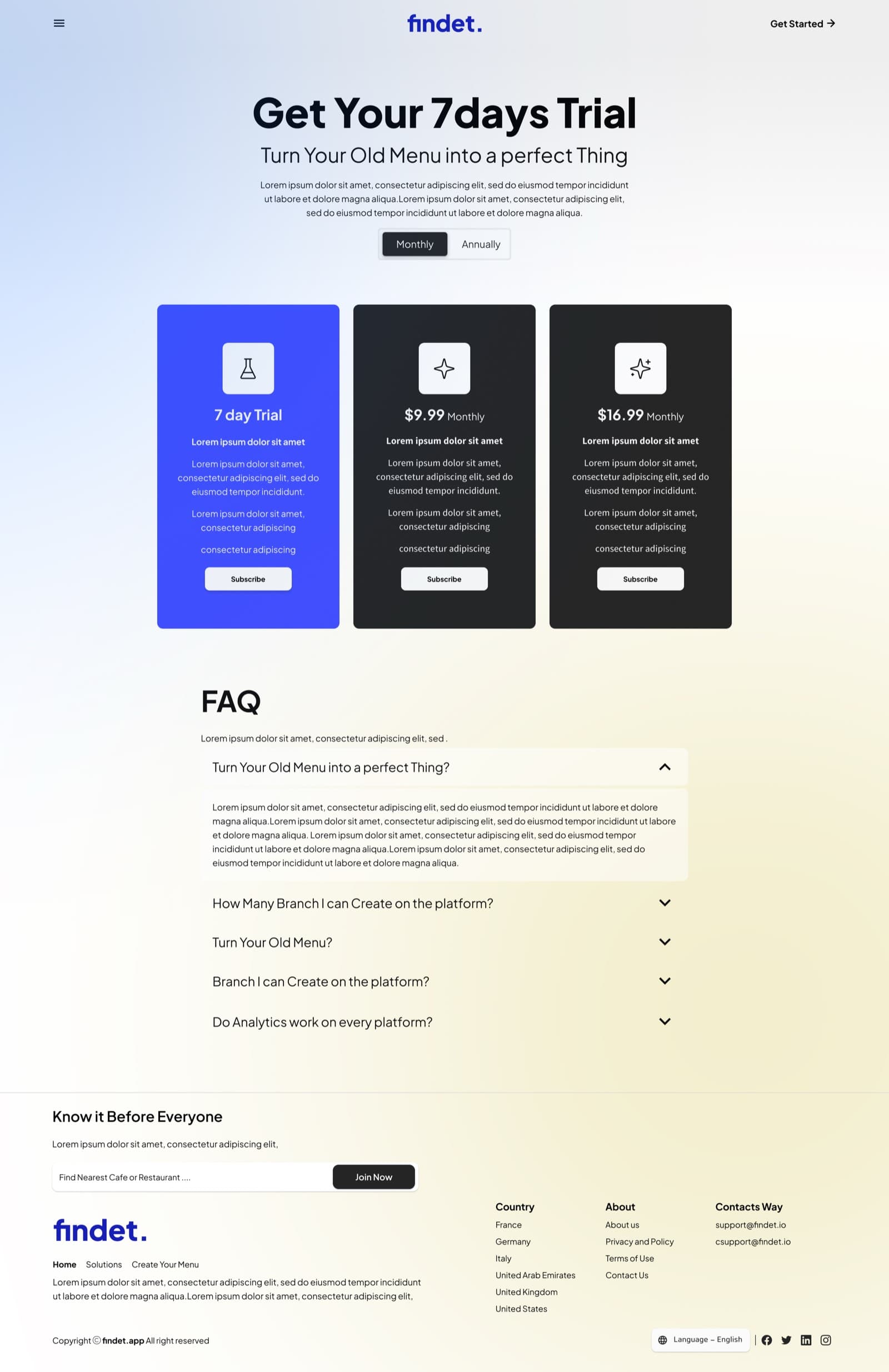 Pricing & trial